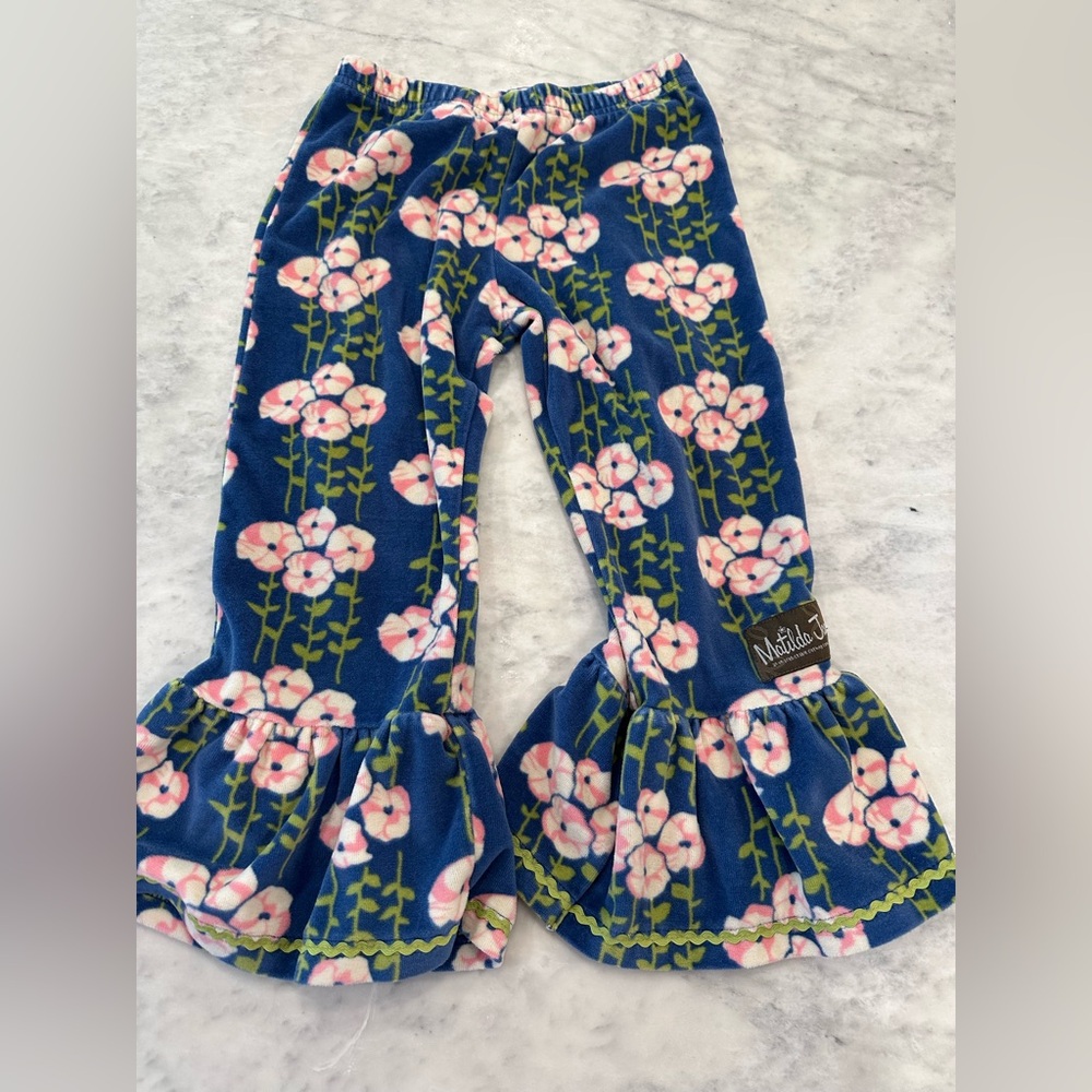 Velour Matilda Jane wide leg 3/4 length pants, Size 6